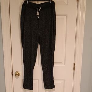 JCrew Factory Cozy Black Drawstring Lounge Pants